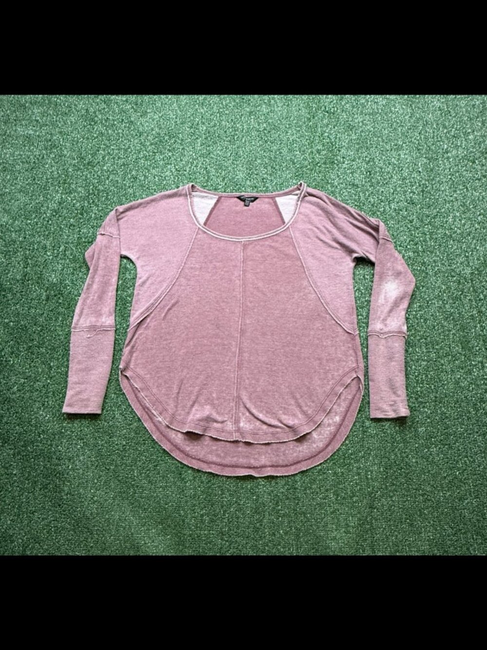 Lucky Brand T Shirt Henely Thermal Womens Size XS Red Long Sleeve